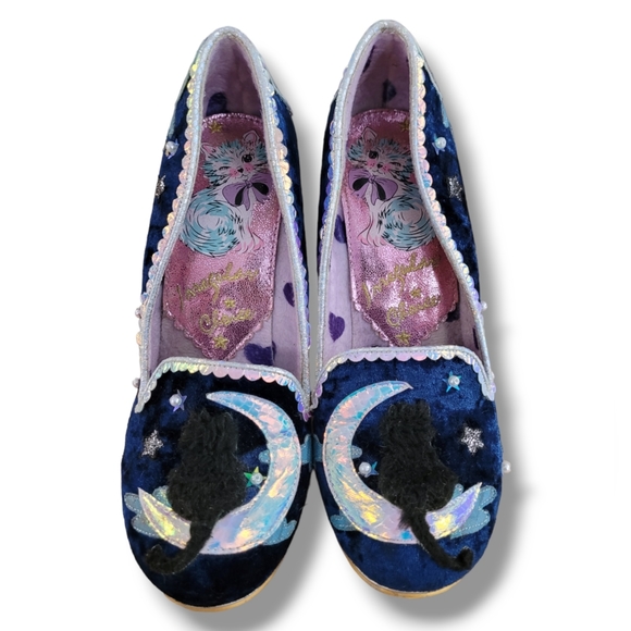 IRREGULAR CHOICE Stars At Night Black Cat Shoes 40 - Picture 2 of 8